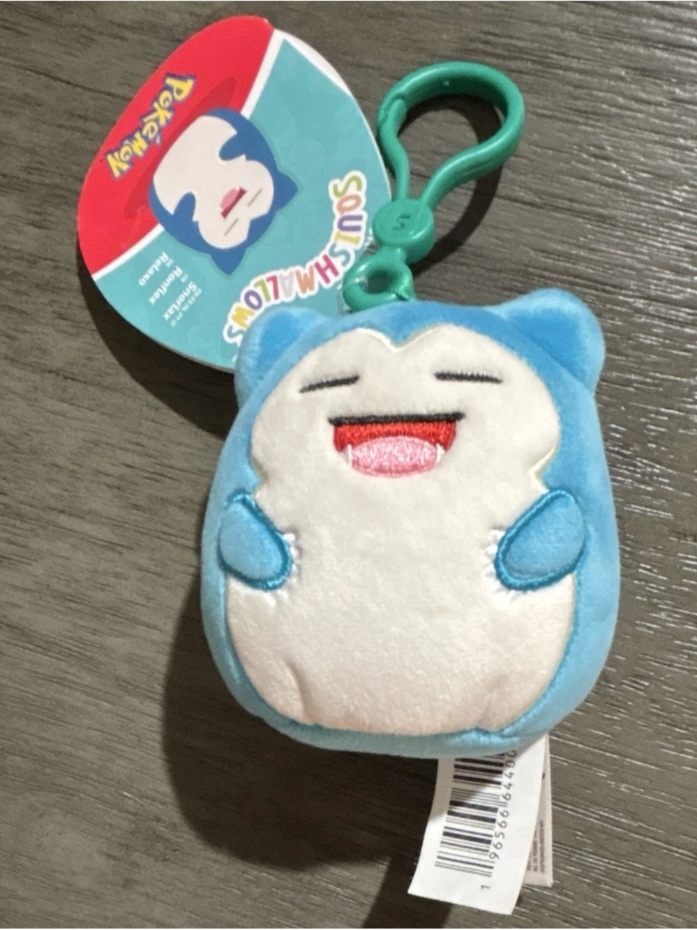 Pokemon Snorlax Plush Keychain - Blue, White Squishmallows